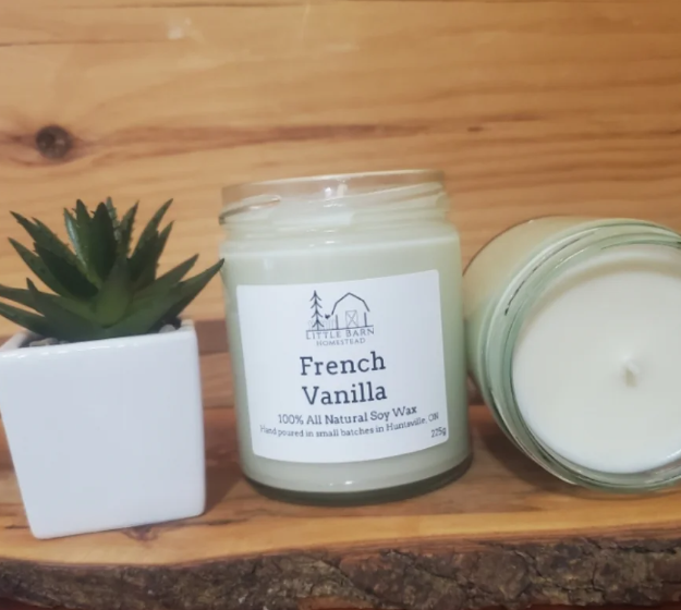 scented french vanilla soy wax candle