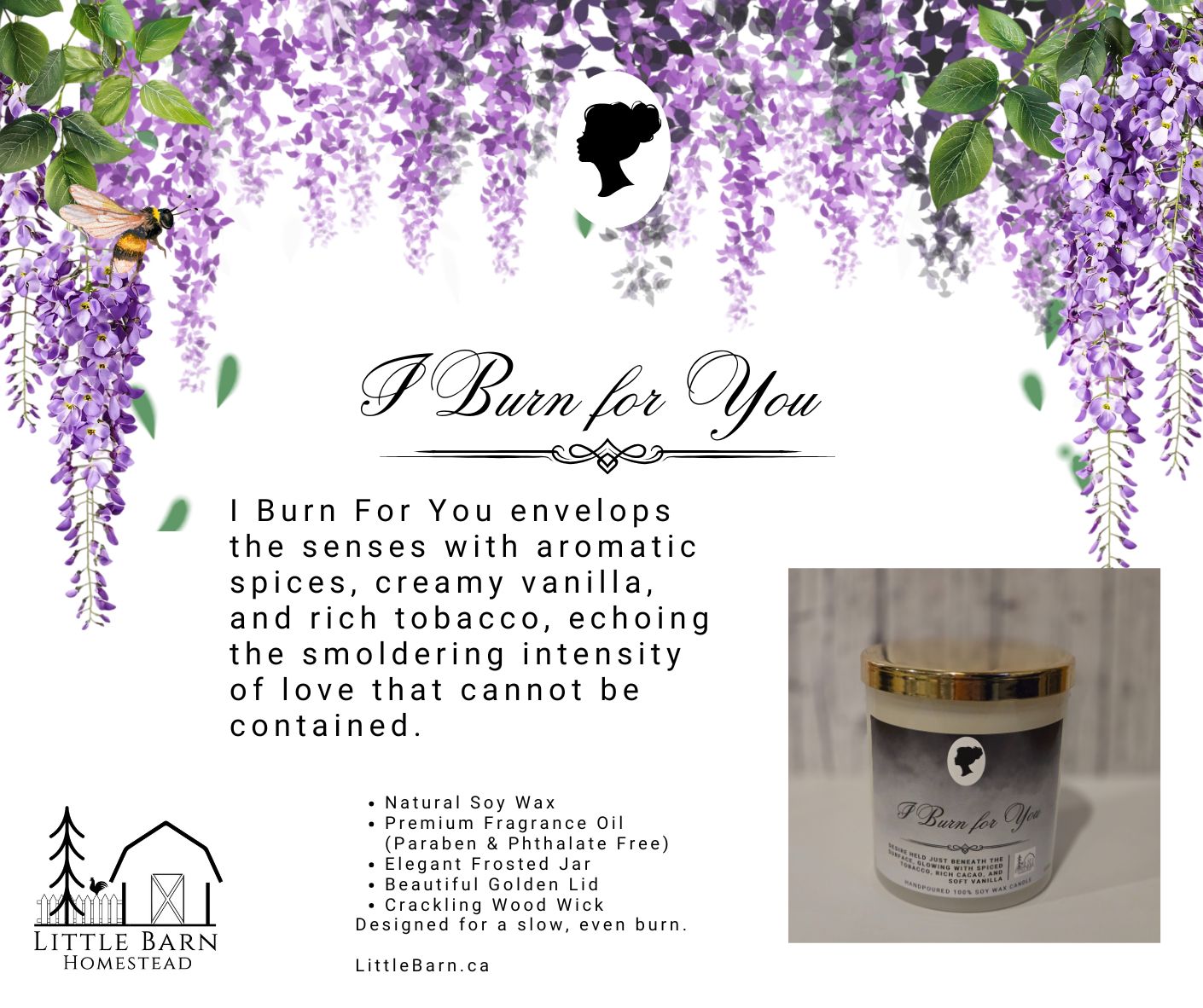 I Burn for You Soy Candle Bridgerton Inspired